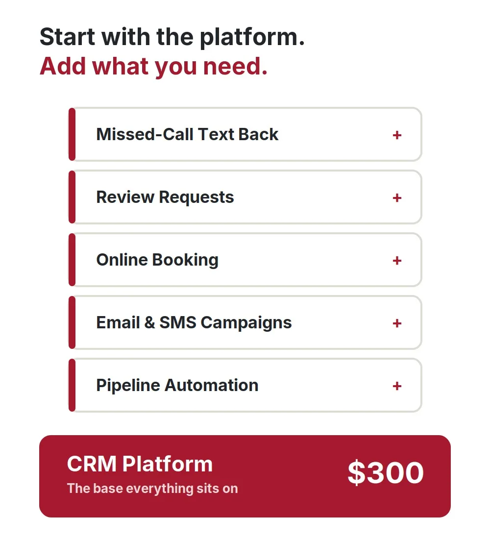 CRM pricing